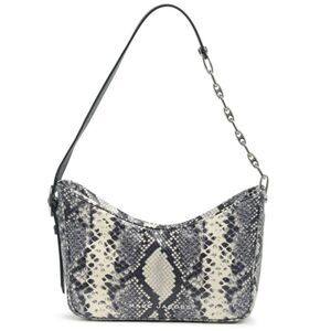 Marc Jacobs Snakeskin Embossed Leather Baguette Shoulder Bag NWT